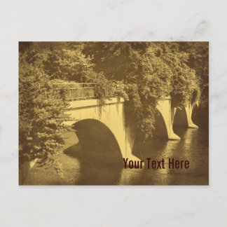 Carte Postale Vintage Look Pont De Fleurs Personnalisable Postca