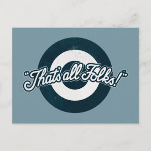 Carte Postale Vintage LOONEY TUNES™ "C'EST TOUS DES FOLKS !™"