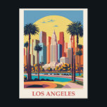 Carte Postale Vintage Los Angeles California City Skyline Travel<br><div class="desc">N'importe qui aimerait recevoir cette carte postale de voyage vintage avec une illustration rétro de l'horizon de la ville de Los Angeles dans l'état de Californie !</div>