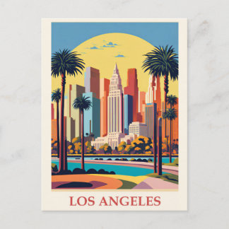 Carte Postale Vintage Los Angeles California City Skyline Travel