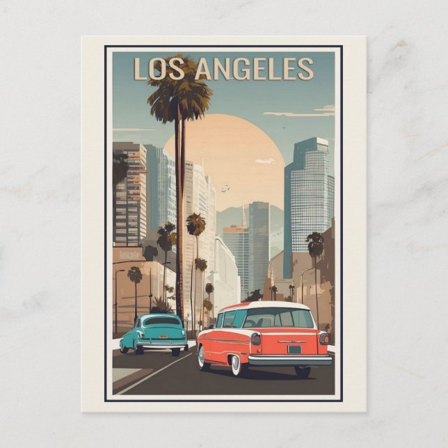 Carte Postale Vintage Los Angeles California City Skyline Travel (Devant)