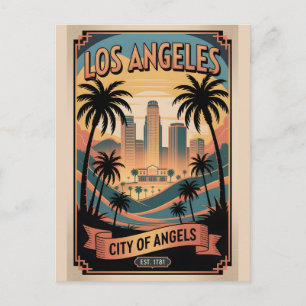 Carte Postale Vintage Los Angeles Californie Ville des Anges
