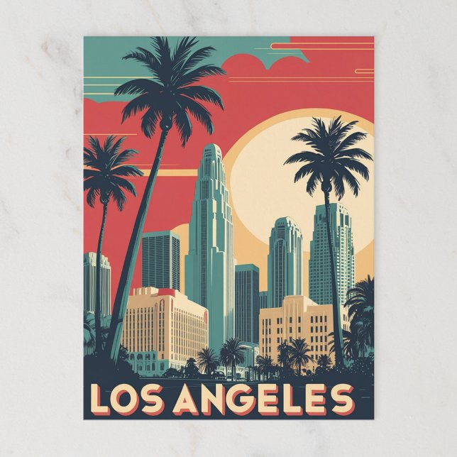 Carte Postale Vintage Los Angeles Travel (Créateur téléchargé)