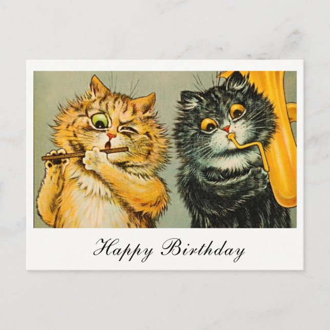 Carte postale vintage Louis Wain Fun Musical Cats  (Devant)