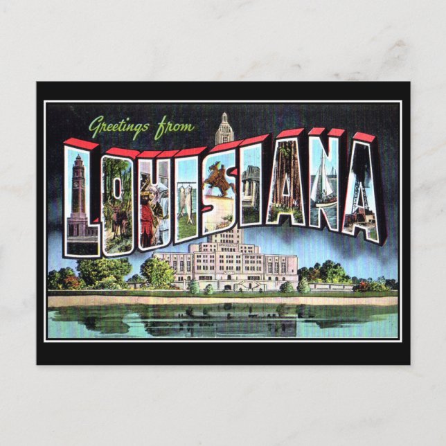 Carte postale Vintage Louisiane (Devant)