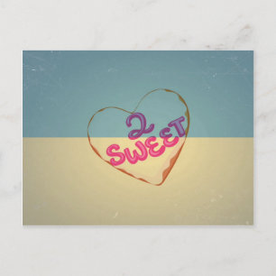 Carte Postale Vintage Love 2 Sweet Heart. Crème Bleue Rétro Sepi