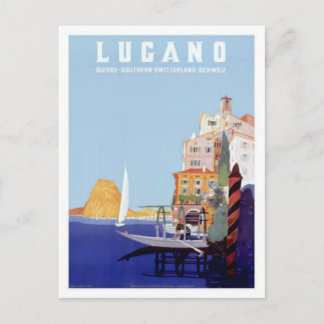 Carte Postale Vintage Lugano, Suisse Voyage