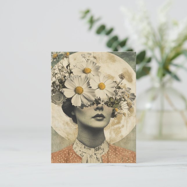 Carte Postale Vintage Lune - Boho Vintage Élégance (Debout devant)
