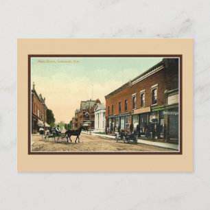 Carte Postale Vintage Main Street Coaticook, Québec