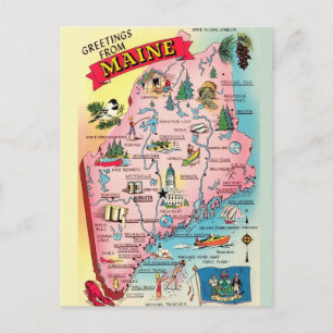 Carte postale vintage Maine Greetings