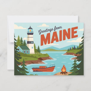 Carte postale vintage Maine   Salutations du Maine