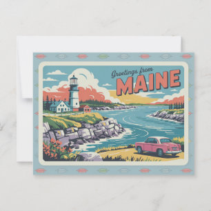 Carte postale vintage Maine   Salutations du Maine