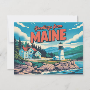 Carte postale vintage Maine   Salutations du Maine