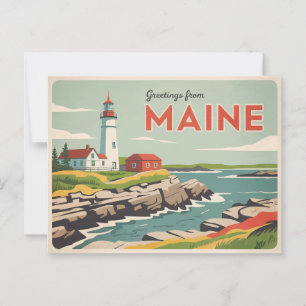 Carte postale vintage Maine   Salutations du Maine
