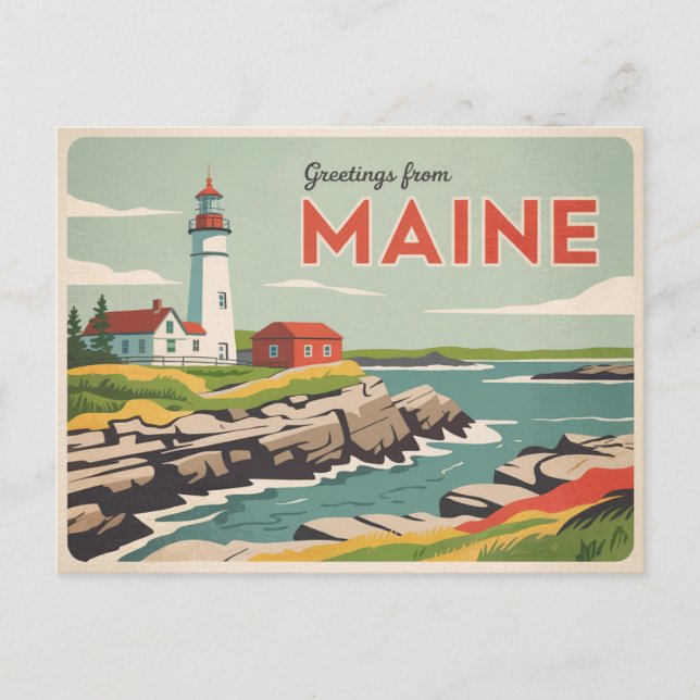 Carte postale vintage Maine | Salutations du Maine (Devant)