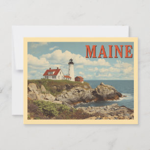 Carte Postale Vintage Maine Travel
