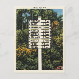 Carte Postale Vintage Maine Travel Post Paris, Chine, Pérou...