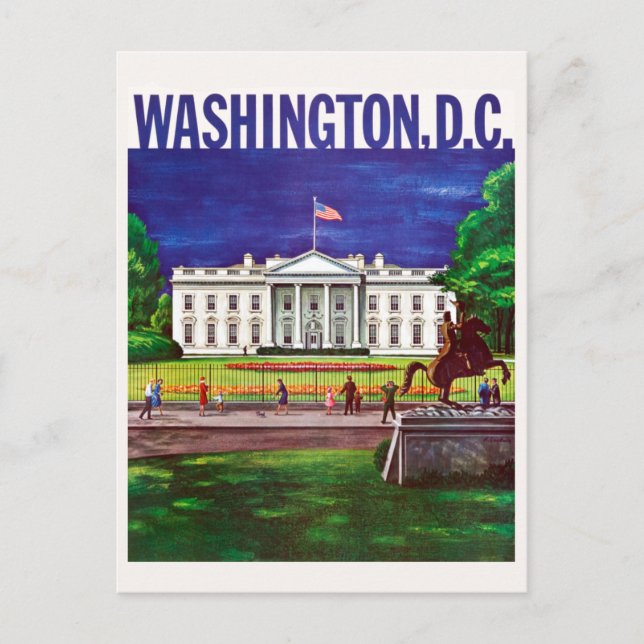 Carte Postale Vintage Maison Blanche Washington DC Travel (Devant)