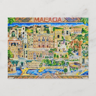Carte postale vintage Malaga Espagne