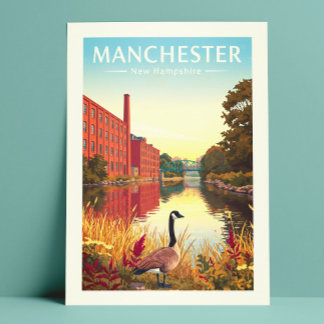 Carte Postale Vintage Manchester New Hampshire