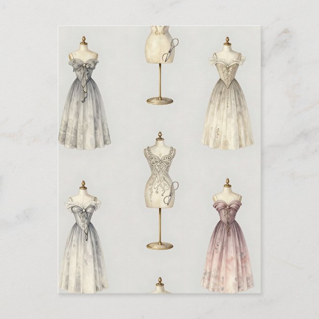 Carte Postale Vintage Mannequin Ballgown Pattern (Devant)