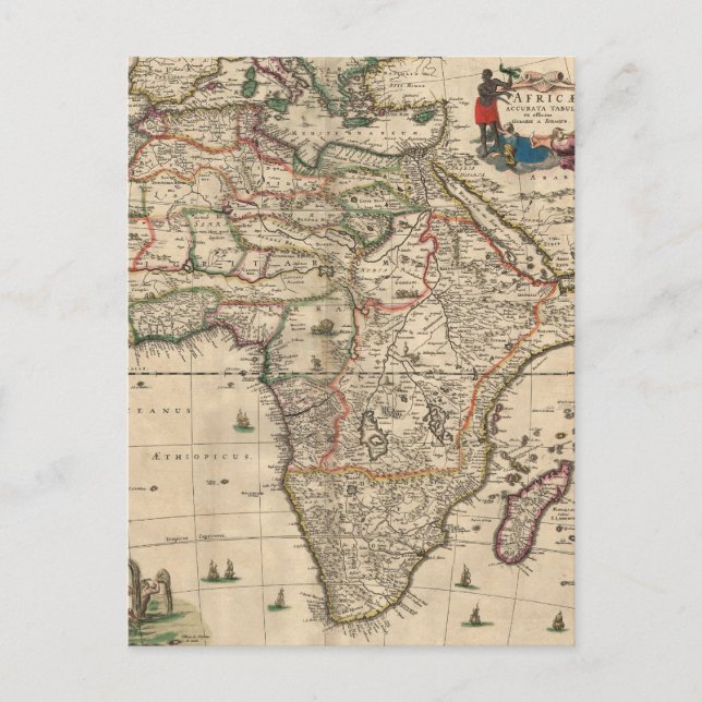 Carte Postale Vintage Map of Africa (Devant)