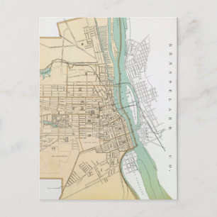 Carte Postale Vintage Map of Albany