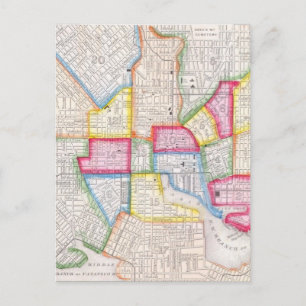 Carte Postale Vintage Map of Downtown Baltimore