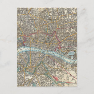 Carte Postale Vintage Map of London