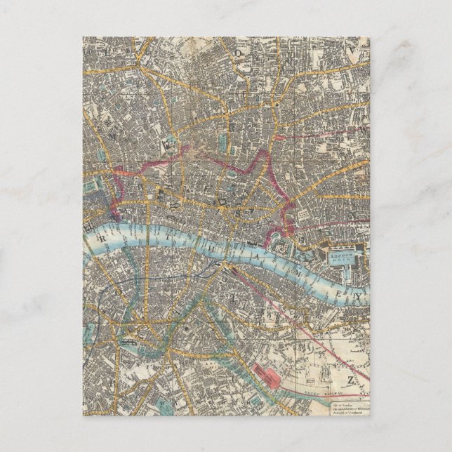 Carte Postale Vintage Map of London (Devant)