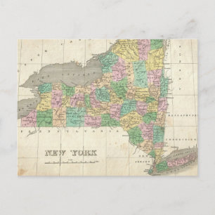 Carte Postale Vintage Map of New York