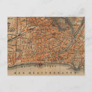Carte Postale Vintage Map of Nice