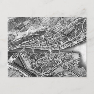 Carte Postale Vintage Map of Zurich Switzerland