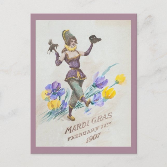 Carte Postale Vintage Mardi Gras Pièce publicitaire (Devant)