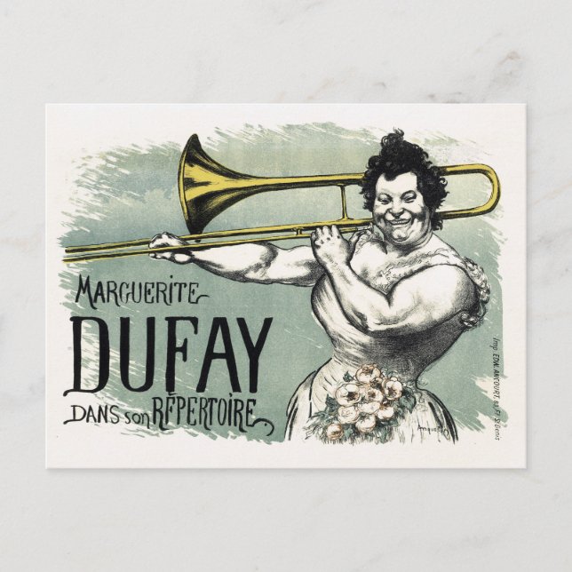 Carte Postale Vintage Marguerite Dufay Trombone (Devant)