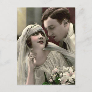 Carte Postale Vintage Mariage romantique
