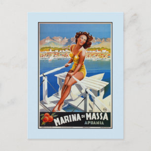 Carte Postale Vintage Marina di Massa Publicité de voyage italie