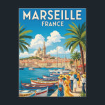 Carte Postale Vintage Marseille France Travel<br><div class="desc">Marseille, la plus ancienne ville de France et la deuxième métropole, est une ville portuaire animée sur la côte méditerranéenne. Fondée par les Grecs il y a plus de 2600 ans, Marseille a une riche histoire maritime qui se reflète dans son Vieux-Port animé où bateaux de pêche, yachts et cafés...</div>