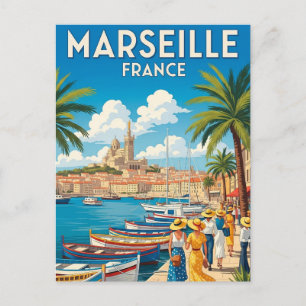 Carte Postale Vintage Marseille France Travel