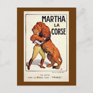 Carte Postale Vintage Martha La Corse Lion Tamer