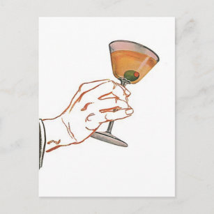 Carte postale Vintage Martini Bar Party Invitation