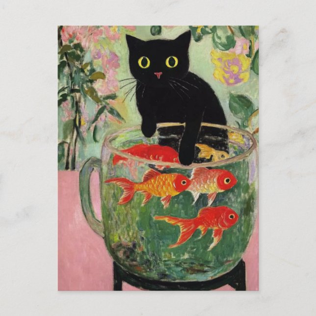 Carte postale Vintage Matisse Black Cat (Devant)