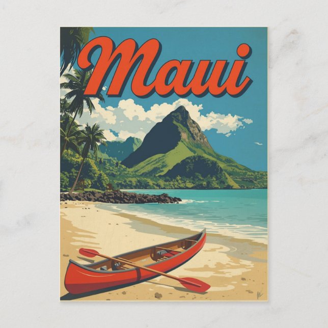 Carte Postale Vintage Maui Hawaii Travel (Devant)