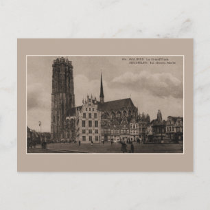 Carte Postale Vintage Mechelen Malines Grote Markt Grand Place