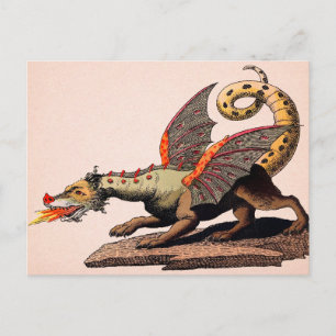Carte postale vintage Medieval Dragon