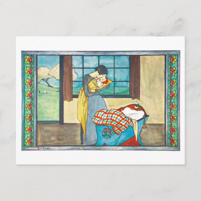 Carte postale vintage mère et enfant (Devant)