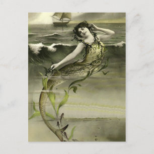 Carte Postale Vintage mermaid picture postcard