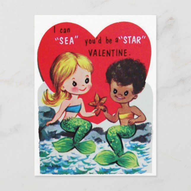 Carte Postale Vintage Mermaids Valentine (Devant)
