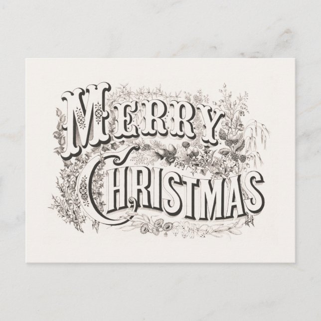 CARTE POSTALE : VINTAGE MERRY NOËL (Devant)
