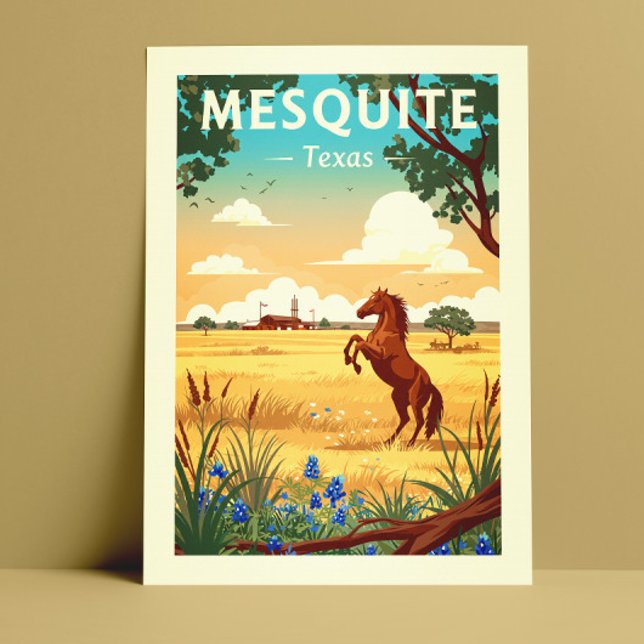 Carte Postale Vintage Mesquite Texas (Créateur téléchargé)
